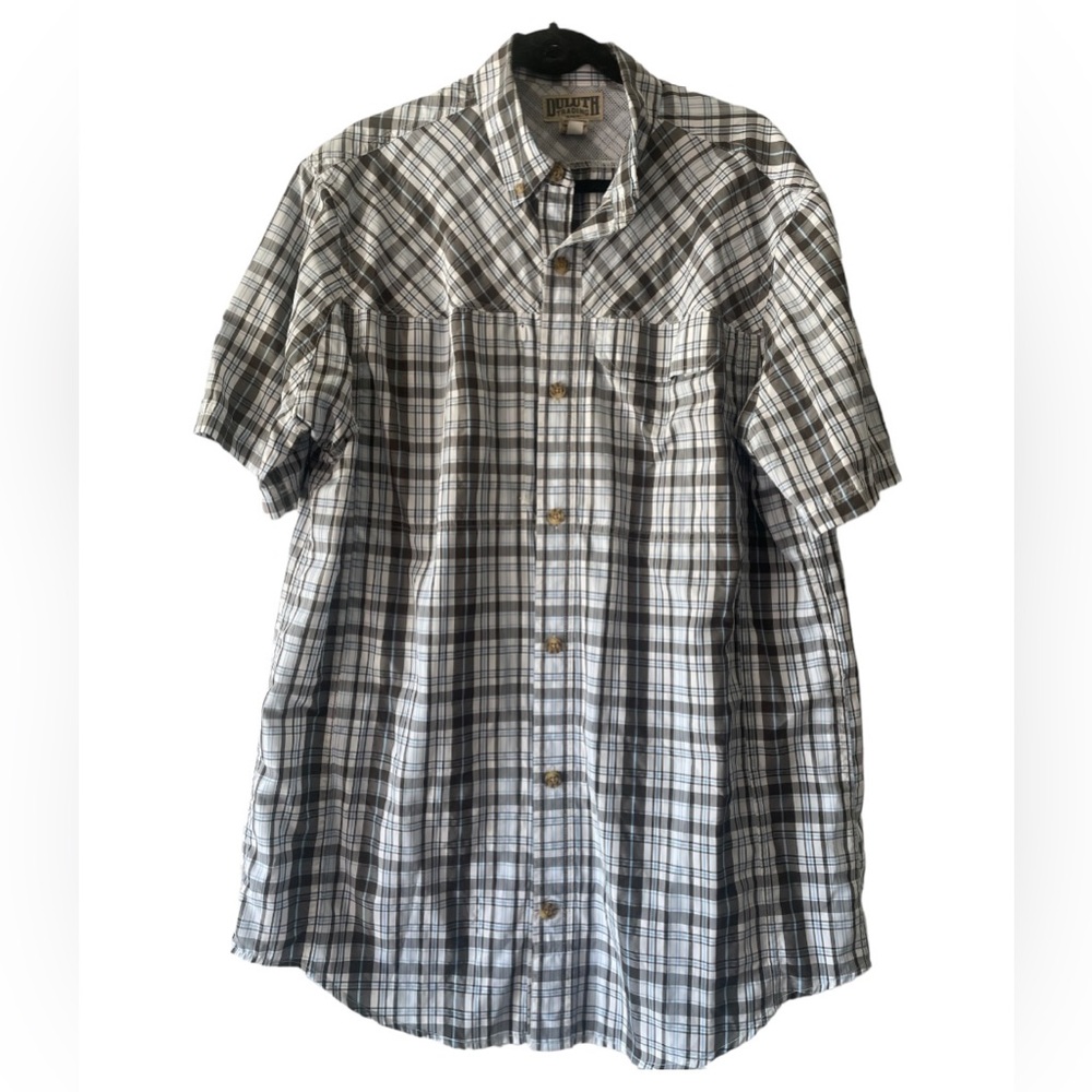 Duluth Plaid short sleeve Button Down Shirt